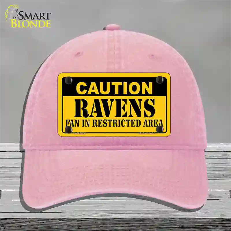 Caution Ravens Novelty License Plate Hat Unconstructed Cotton / Pink