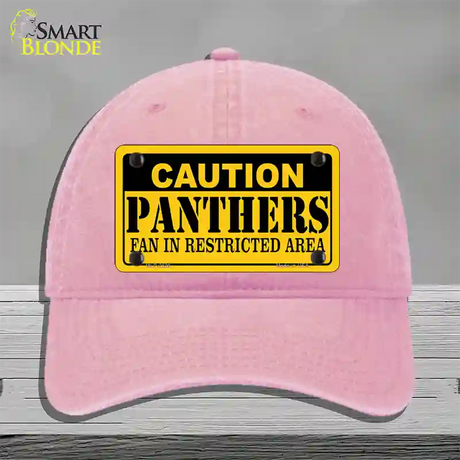 Caution Panthers Novelty License Plate Hat Unconstructed Cotton / Pink