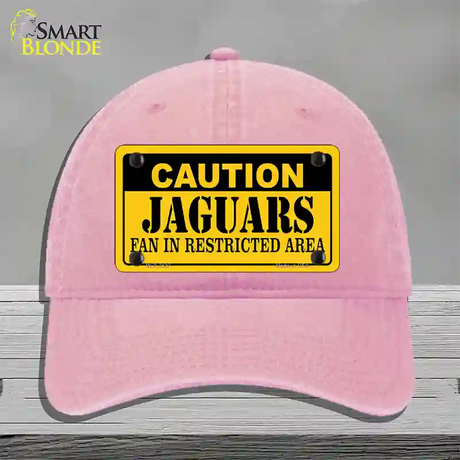 Caution Jaguars Novelty License Plate Hat Unconstructed Cotton / Pink