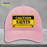 Caution Saints Novelty License Plate Hat Unconstructed Cotton / Pink