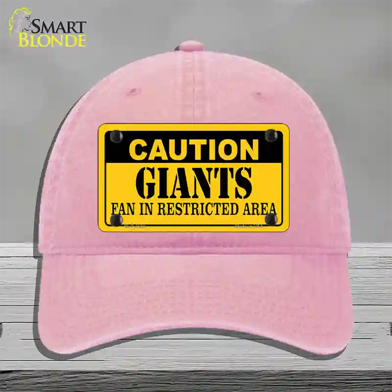 Caution Giants Novelty License Plate Hat Unconstructed Cotton / Pink