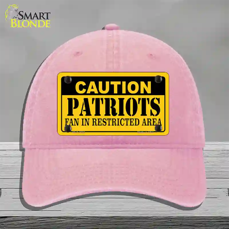 Caution Patriots Novelty License Plate Hat Unconstructed Cotton / Pink