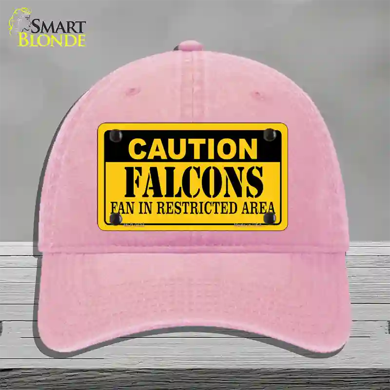 Caution Falcons Novelty License Plate Hat Unconstructed Cotton / Pink