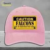 Caution Falcons Novelty License Plate Hat Unconstructed Cotton / Pink