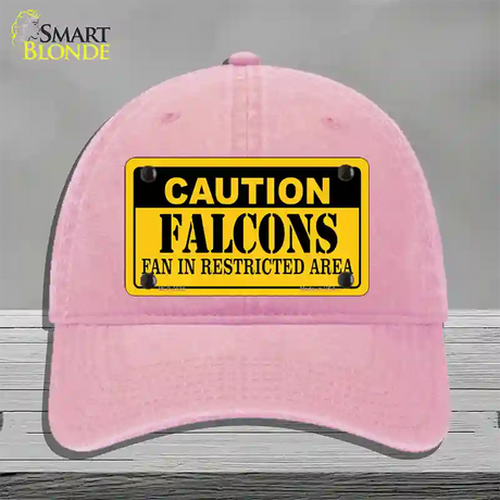 Caution Falcons Novelty License Plate Hat Unconstructed Cotton / Pink