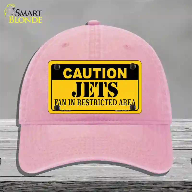 Caution Jets Novelty License Plate Hat Unconstructed Cotton / Pink