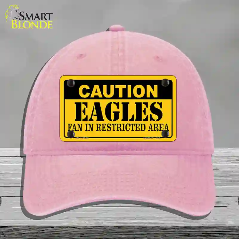 Caution Eagles Novelty License Plate Hat Unconstructed Cotton / Pink