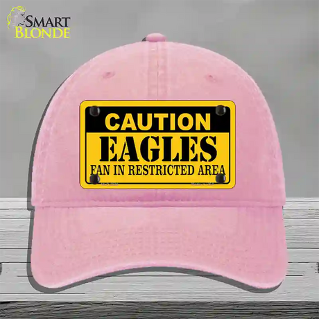 Caution Eagles Novelty License Plate Hat Unconstructed Cotton / Pink