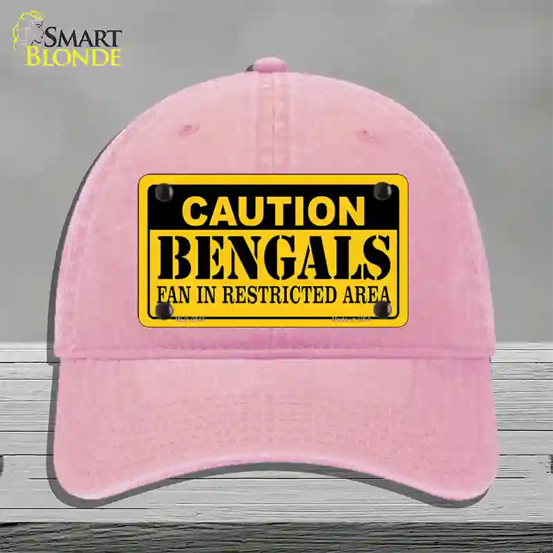 Caution Bengals Novelty License Plate Hat Unconstructed Cotton / Pink