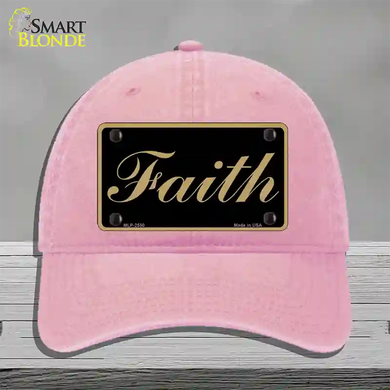 Faith Novelty License Plate Hat Unconstructed Cotton / Pink