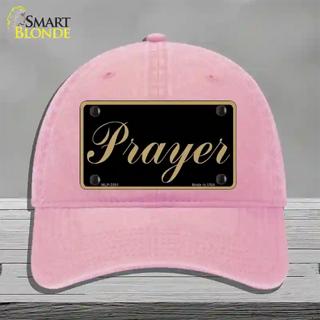 Prayer Novelty License Plate Hat Unconstructed Cotton / Pink