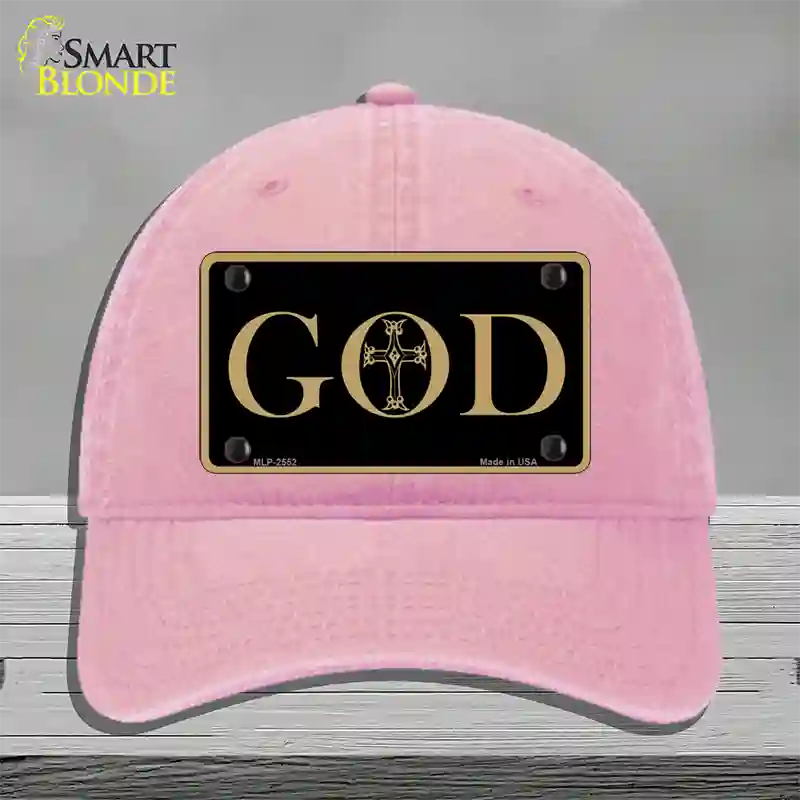 God Novelty License Plate Hat Unconstructed Cotton / Pink