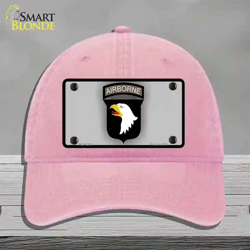 Airborne Eagle Novelty License Plate Hat Unconstructed Cotton / Pink