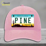 Pine Arizona Novelty License Plate Hat Unconstructed Cotton / Pink