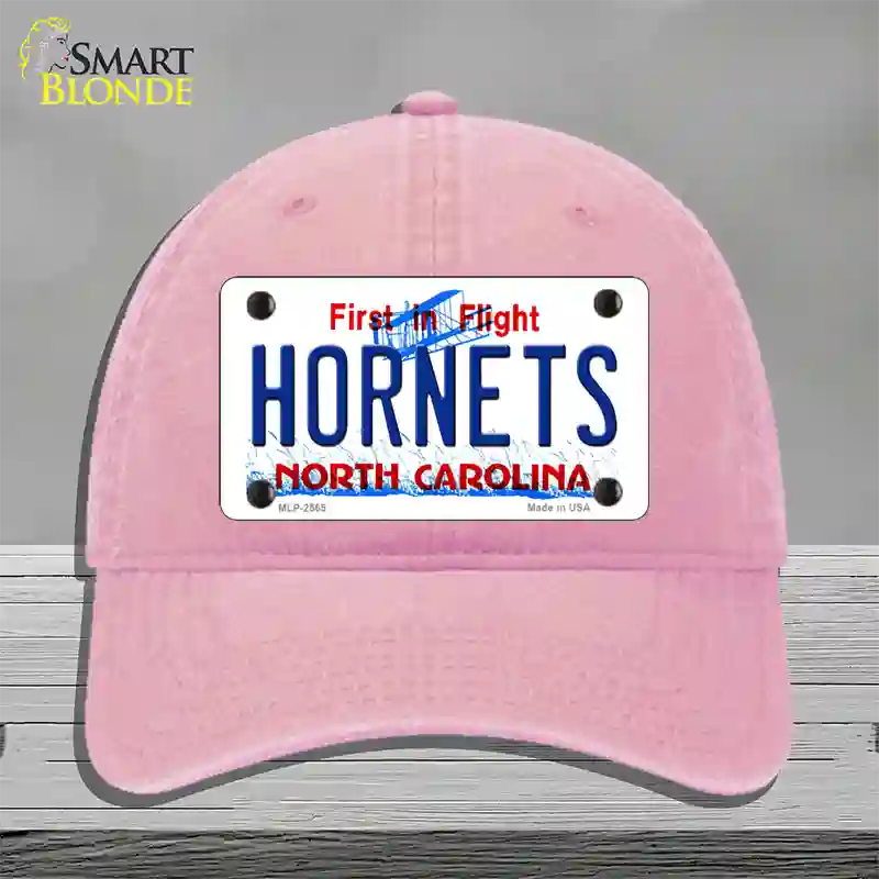 Hornets North Carolina State Novelty License Plate Hat Unconstructed Cotton / Pink