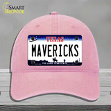 Mavericks Texas State Novelty License Plate Hat Unconstructed Cotton / Pink