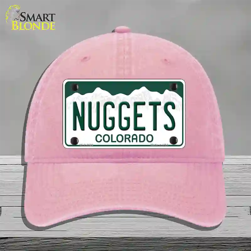 Nuggets Colorado State Novelty License Plate Hat Unconstructed Cotton / Pink