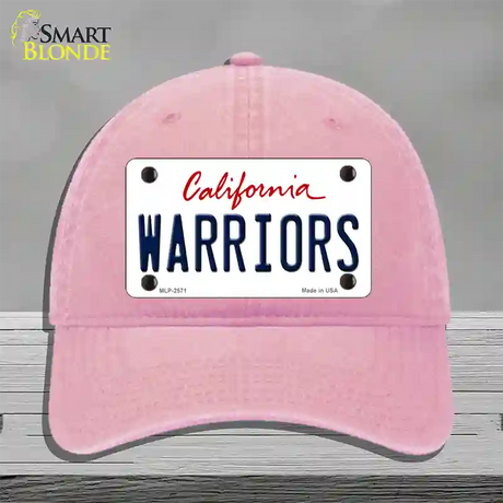 Warriors California State Novelty License Plate Hat Unconstructed Cotton / Pink