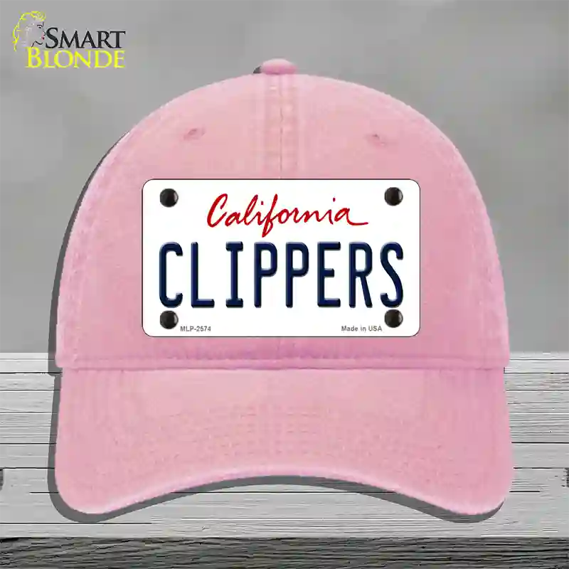 Clippers California State Novelty License Plate Hat Unconstructed Cotton / Pink