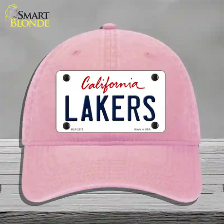 Lakers California State Novelty License Plate Hat Unconstructed Cotton / Pink