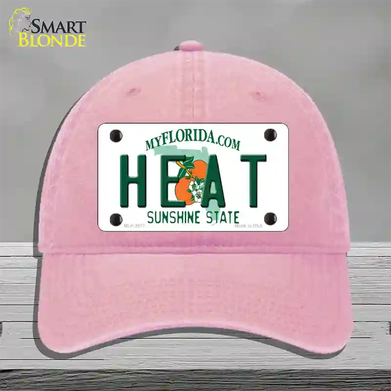 Heat Florida State Novelty License Plate Hat Unconstructed Cotton / Pink