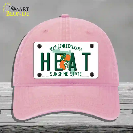 Heat Florida State Novelty License Plate Hat Unconstructed Cotton / Pink