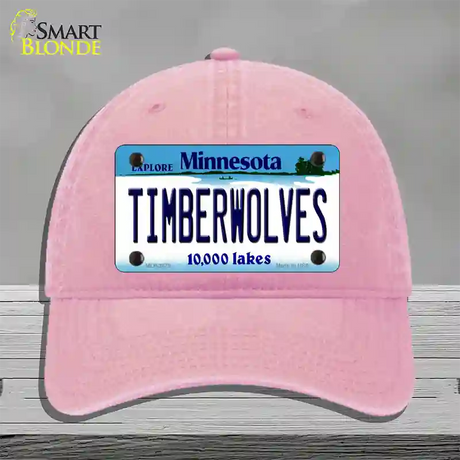 Timberwolves Minnesota State Novelty License Plate Hat Unconstructed Cotton / Pink