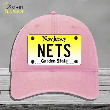 Nets New Jersey State Novelty License Plate Hat Unconstructed Cotton / Pink