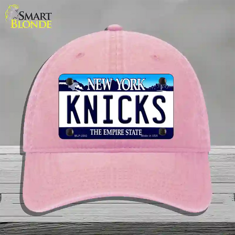 Knicks New York State Novelty License Plate Hat Unconstructed Cotton / Pink