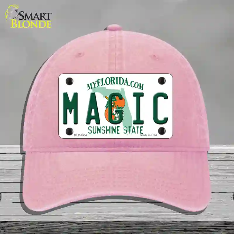 Magic Florida State Novelty License Plate Hat Unconstructed Cotton / Pink