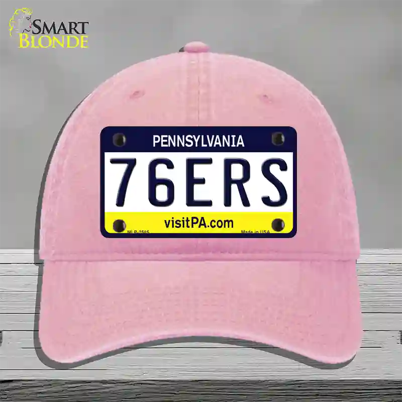 76ers Pennsylvania State Novelty License Plate Hat Unconstructed Cotton / Pink