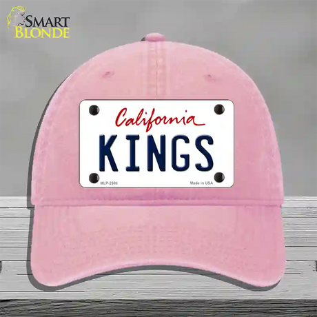 Kings California Novelty License Plate Hat Unconstructed Cotton / Pink