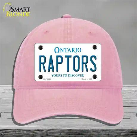 Raptors Ontario State Novelty License Plate Hat Unconstructed Cotton / Pink