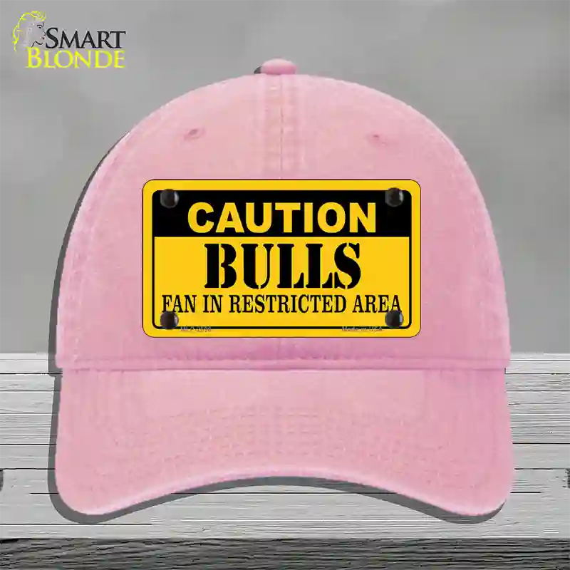 Caution Bulls Fan Novelty License Plate Hat Unconstructed Cotton / Pink