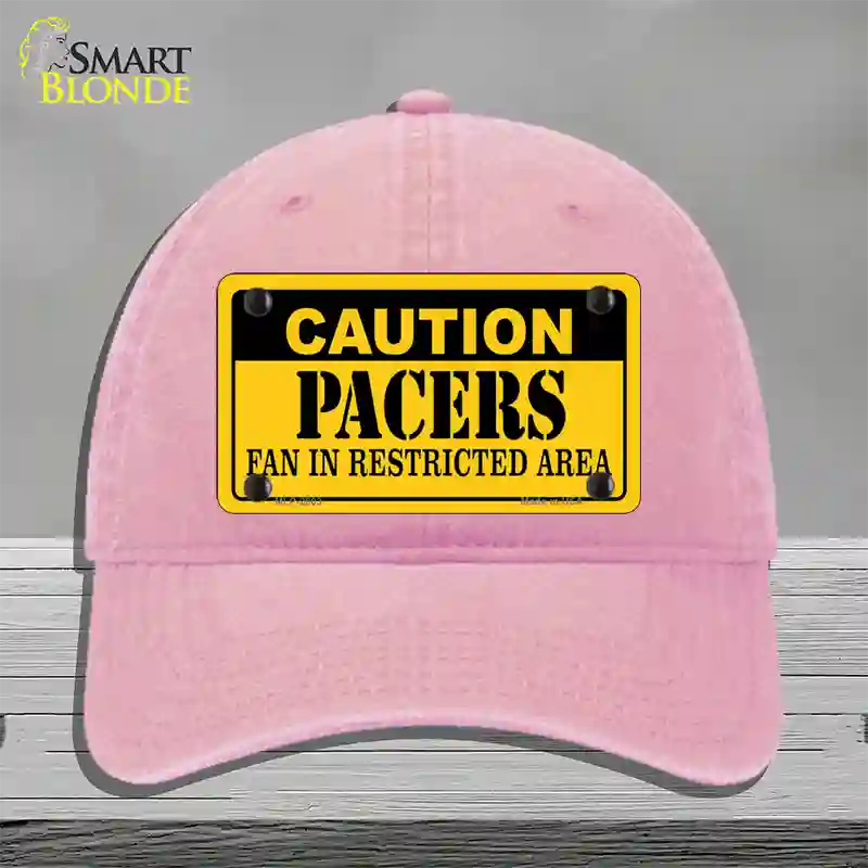 Caution Pacers Novelty License Plate Hat Unconstructed Cotton / Pink