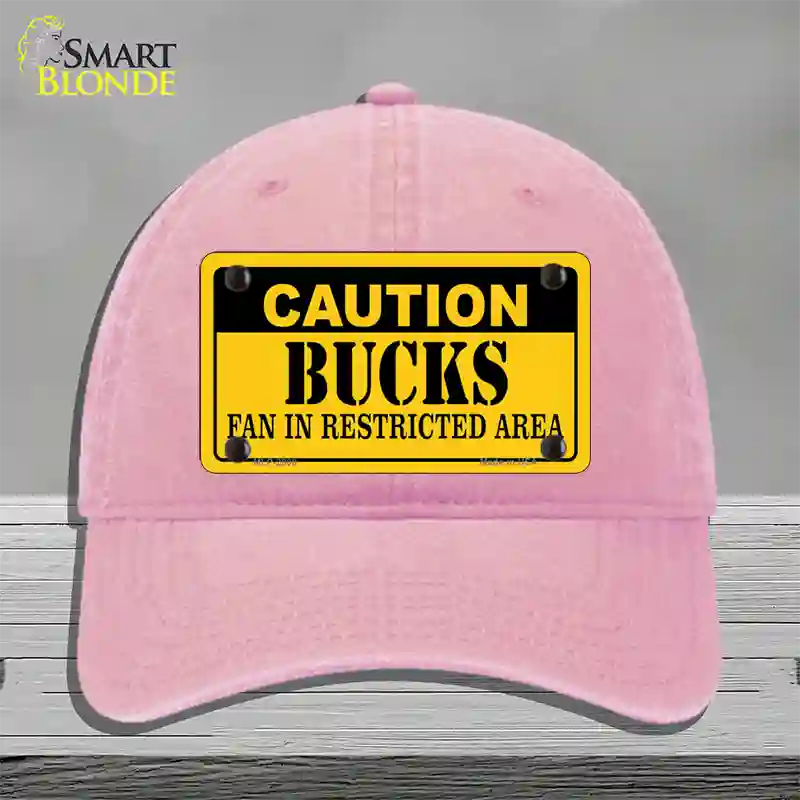 Caution Bucks Fan Novelty License Plate Hat Unconstructed Cotton / Pink