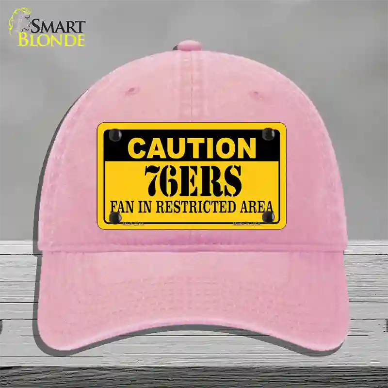 Caution 76ers Fan Novelty License Plate Hat Unconstructed Cotton / Pink