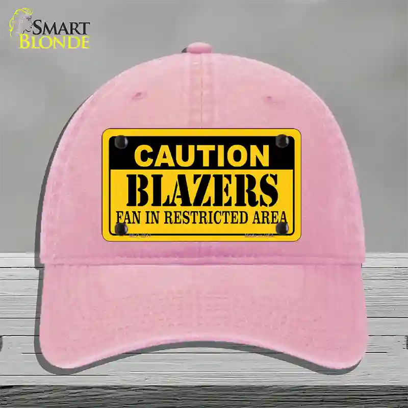 Caution Blazers Fan Novelty License Plate Hat Unconstructed Cotton / Pink