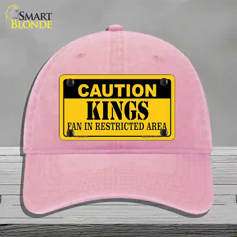 Caution Kings Fan Novelty License Plate Hat Unconstructed Cotton / Pink