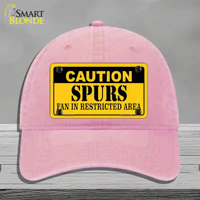 Caution Spurs Fan Novelty License Plate Hat Unconstructed Cotton / Pink