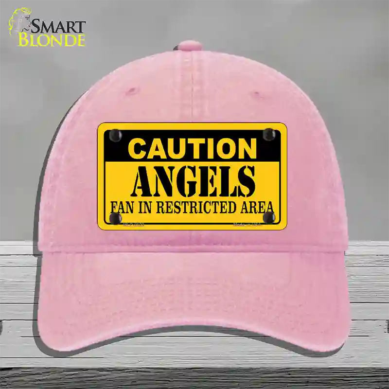 Caution Angels Fan Novelty License Plate Hat Unconstructed Cotton / Pink