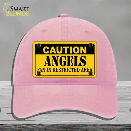 Caution Angels Fan Novelty License Plate Hat Unconstructed Cotton / Pink