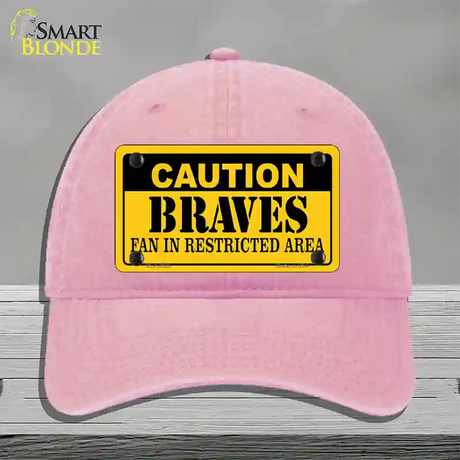 Caution Braves Fan Novelty License Plate Hat Unconstructed Cotton / Pink