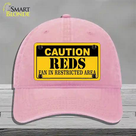 Caution Reds Fan Novelty License Plate Hat Unconstructed Cotton / Pink