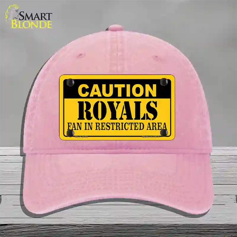 Caution Royals Fan Novelty License Plate Hat Unconstructed Cotton / Pink