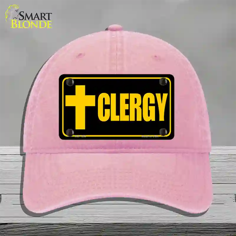 Clergy Vanity Novelty License Plate Hat Unconstructed Cotton / Pink