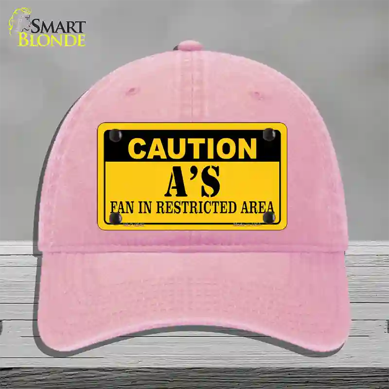 Caution As Fan Novelty License Plate Hat Unconstructed Cotton / Pink