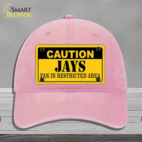 Caution Jays Fan Novelty License Plate Hat Unconstructed Cotton / Pink