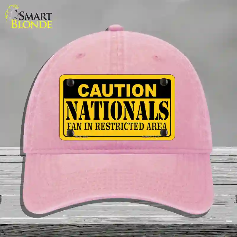 Caution Nationals Fan Novelty License Plate Hat Unconstructed Cotton / Pink