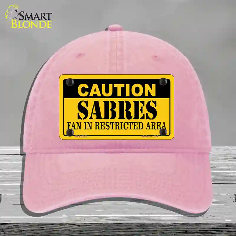 Caution Sabres Novelty License Plate Hat Unconstructed Cotton / Pink